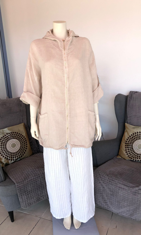 Aliisa pellavahuppari - Beige - Takit ja hupparit