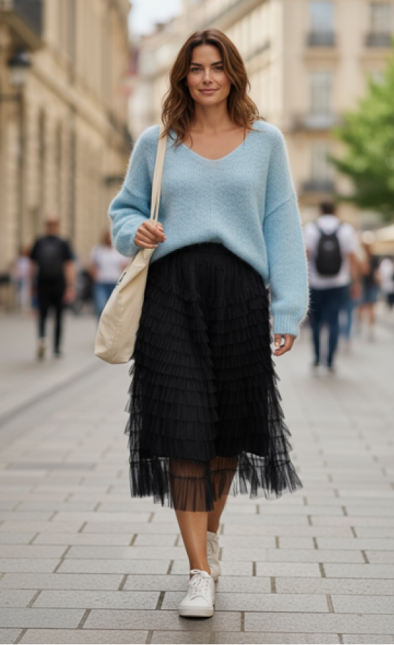 Ella Kid Mohair neule - Vaalean sininen - Neuleet