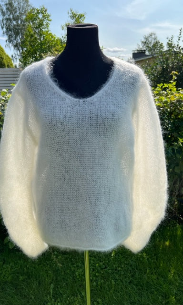 Kid Mohair neule - Luonnonvalkoinen - Neuleet