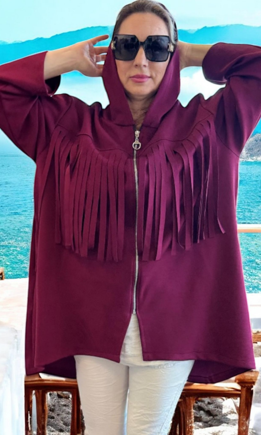 Pochahontas hupparitakki - Viininpunainen - Takit ja hupparit