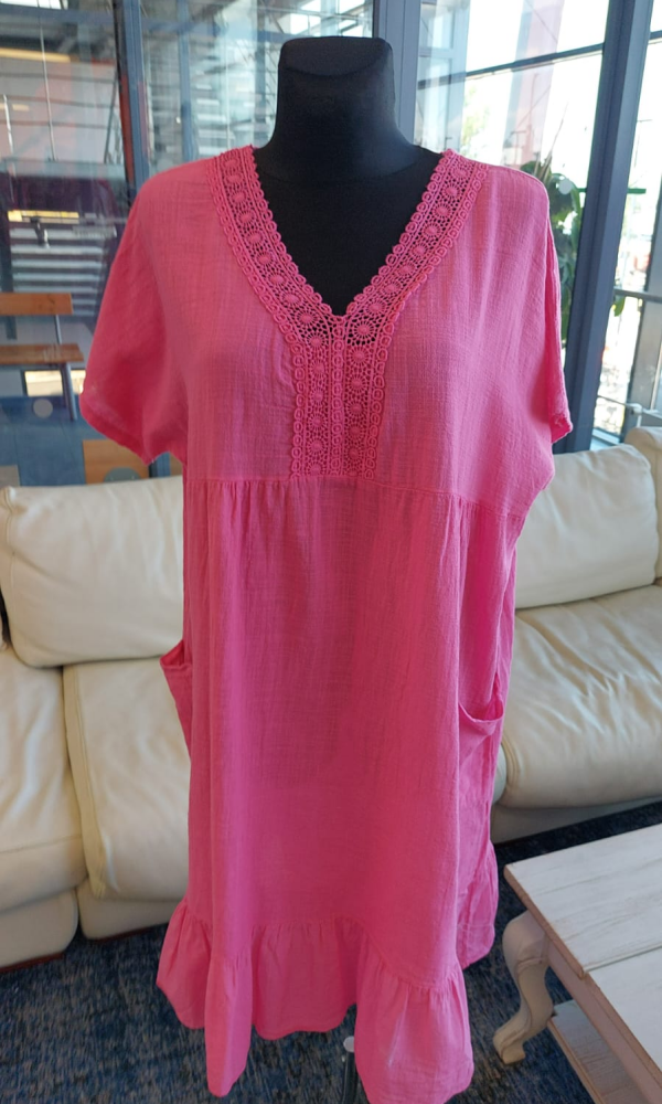 Selina puuvillatunika - Fuxia - Tunikat