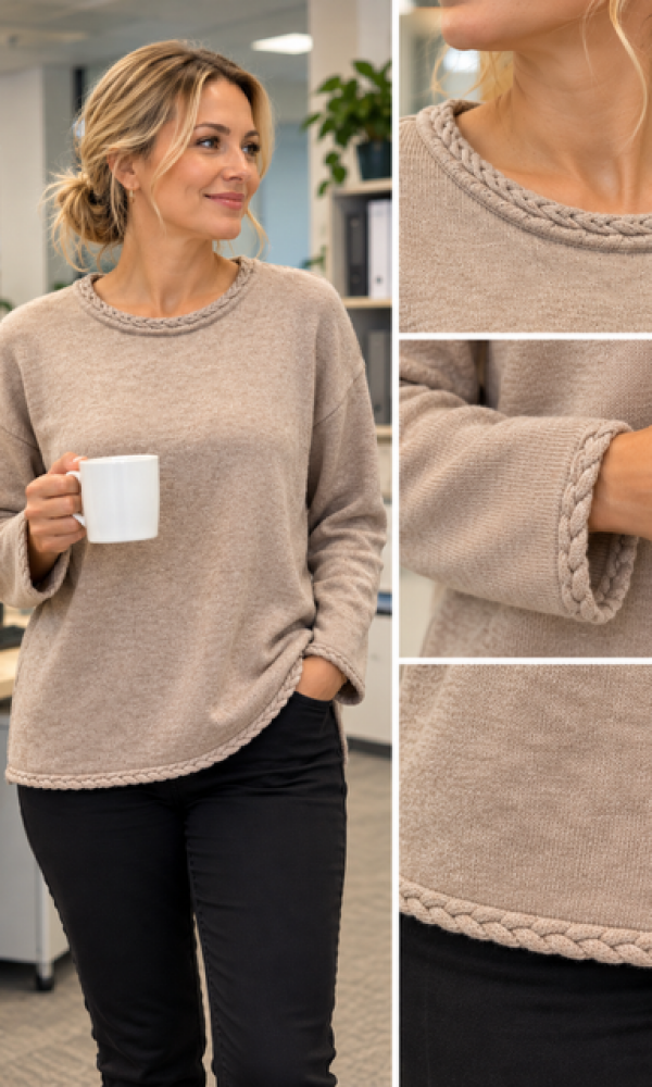 Beige pelkistetty neule - Neuleet