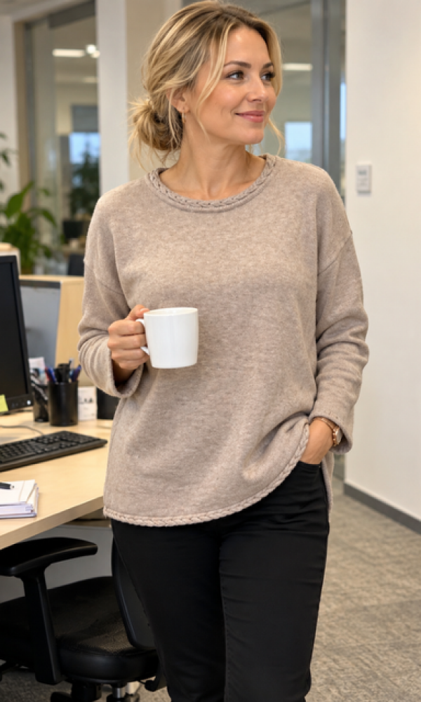 Beige pelkistetty neule - Neuleet