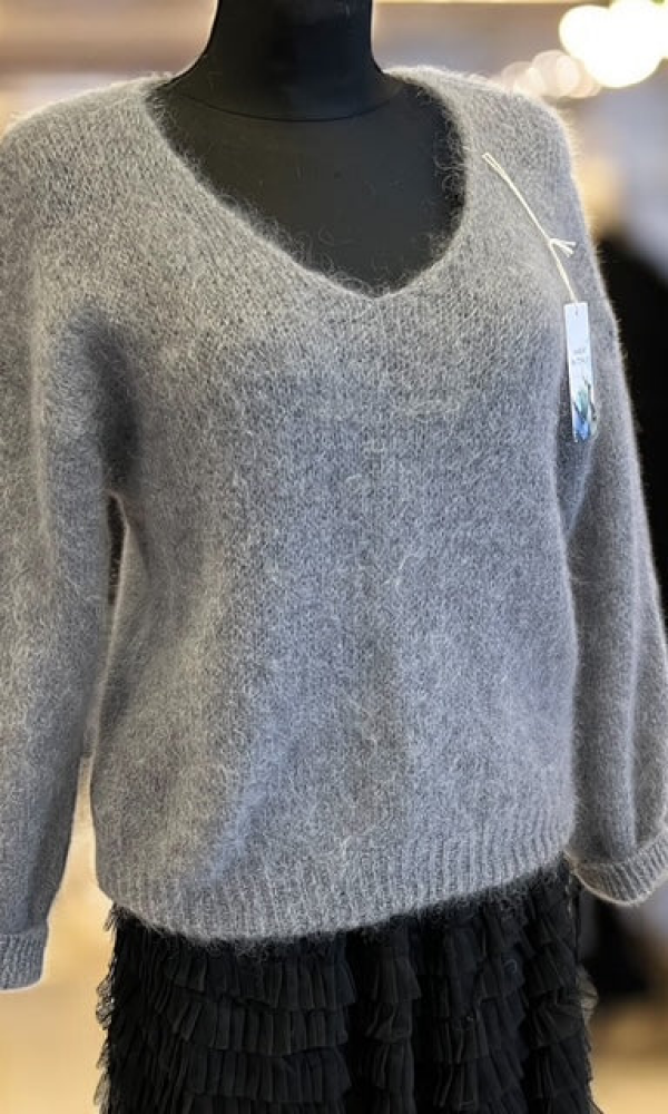 Ella Kid Mohair neule - Harmaa - Neuleet