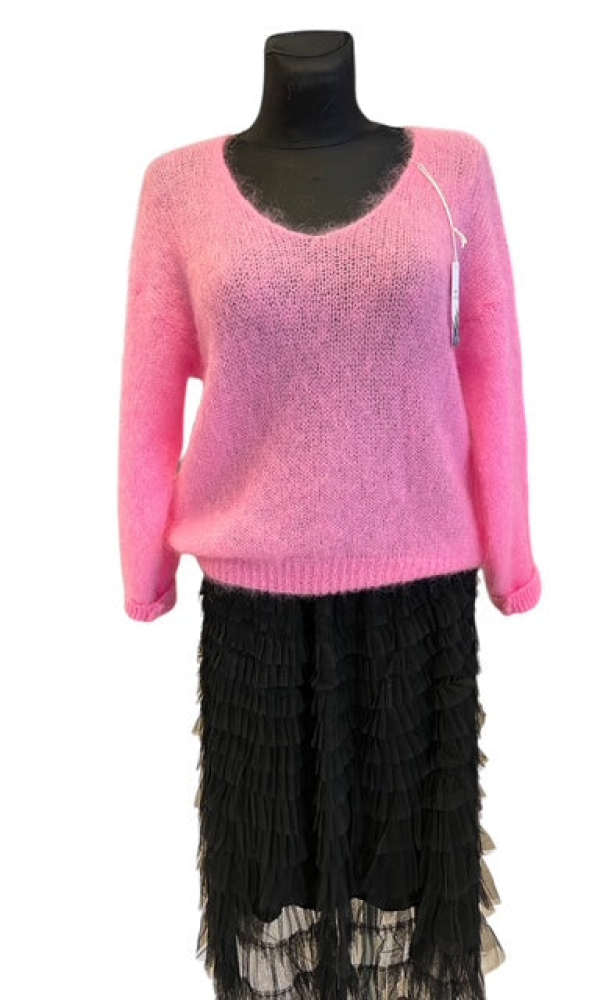Ella Kid Mohair neule - pinkki - Neuleet