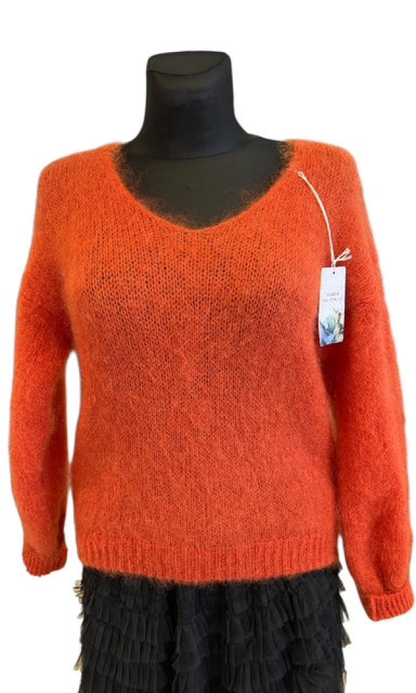 Ella Kid Mohair neule - Poltettu oranssi - Neuleet