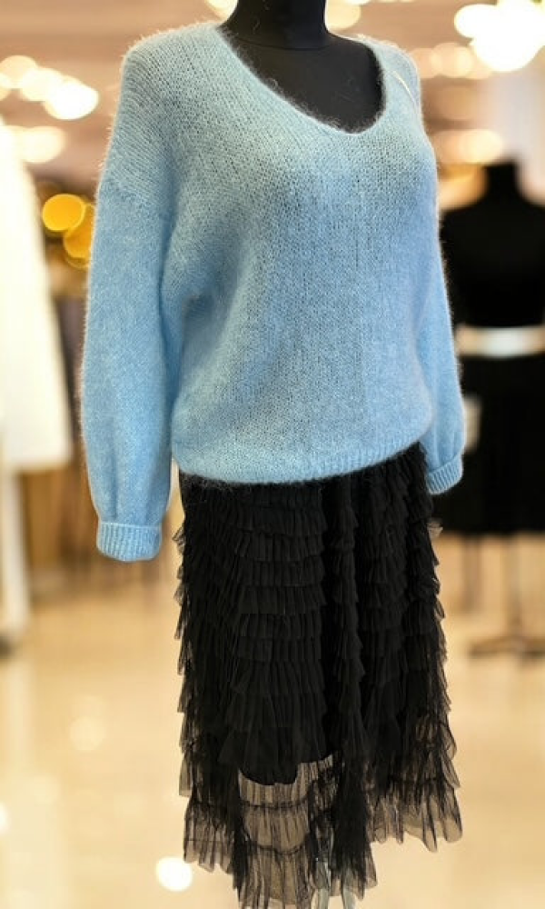 Ella Kid Mohair neule - Vaalean sininen - Neuleet