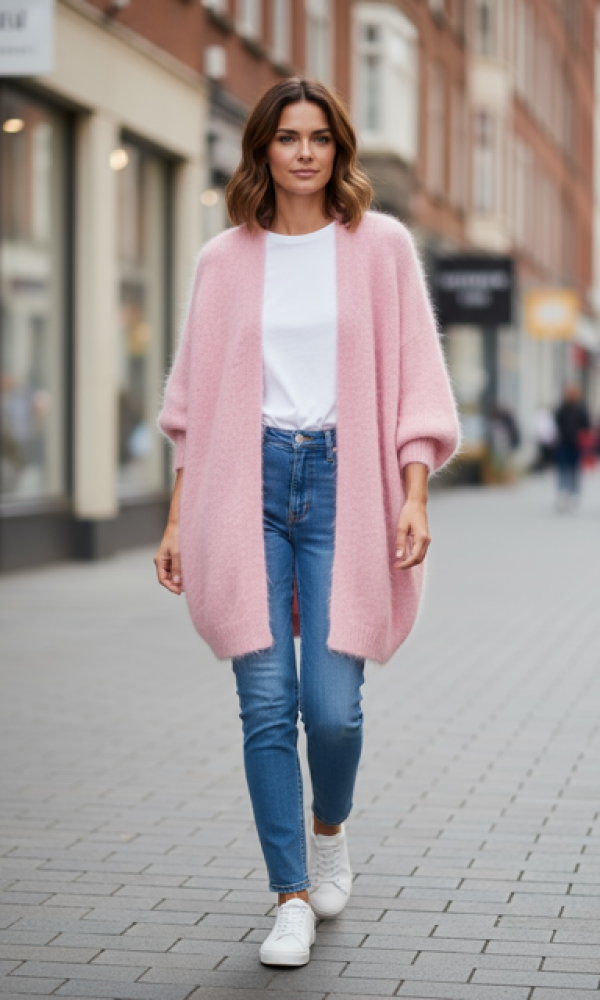 Ellen mohair neuletakki - Roosa - Takit ja hupparit