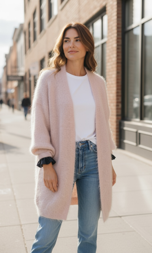 Ellen mohair neuletakki - Taupe - Takit ja hupparit