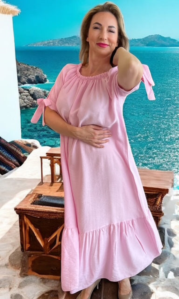 Hannele viskoosimekko - Vaaleanpunainen - Mekot