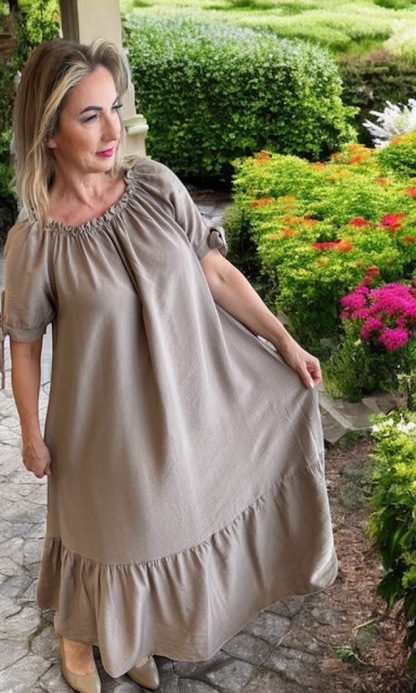 Hannele viskoosimekko - Hiekka - Mekot