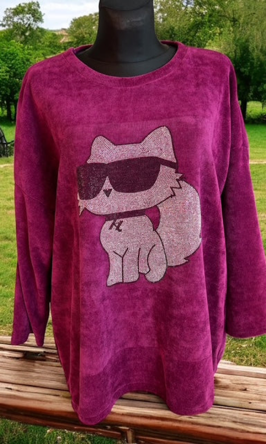 Kissa college Fuxia/viini Puserot