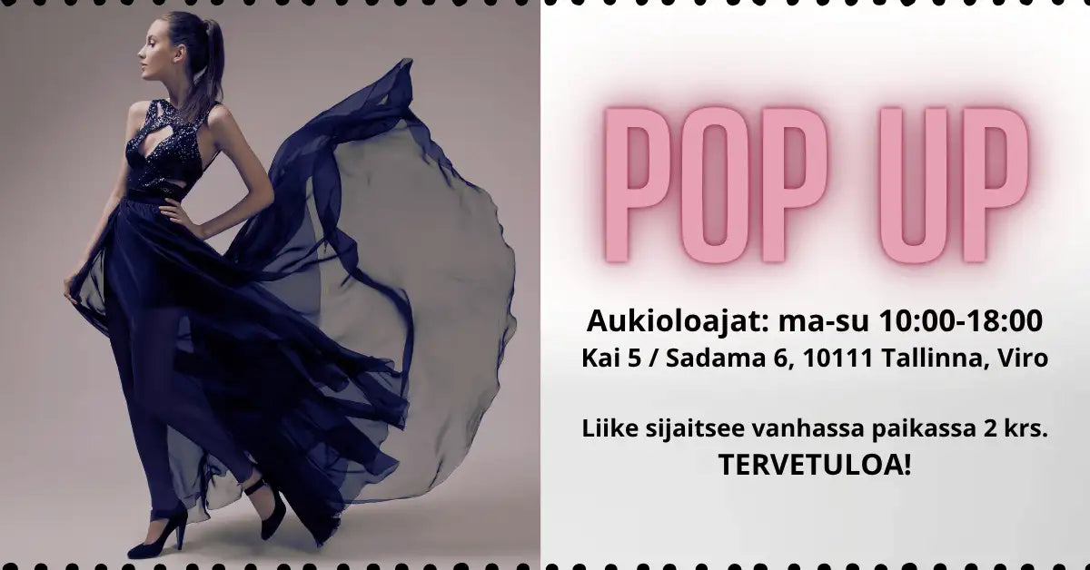 Nainen virtaavassa, syvän tummansinisen sävyisessä puvussa, jossa on monimutkaisia paljetteja ja läpikuultavaa kangasta.