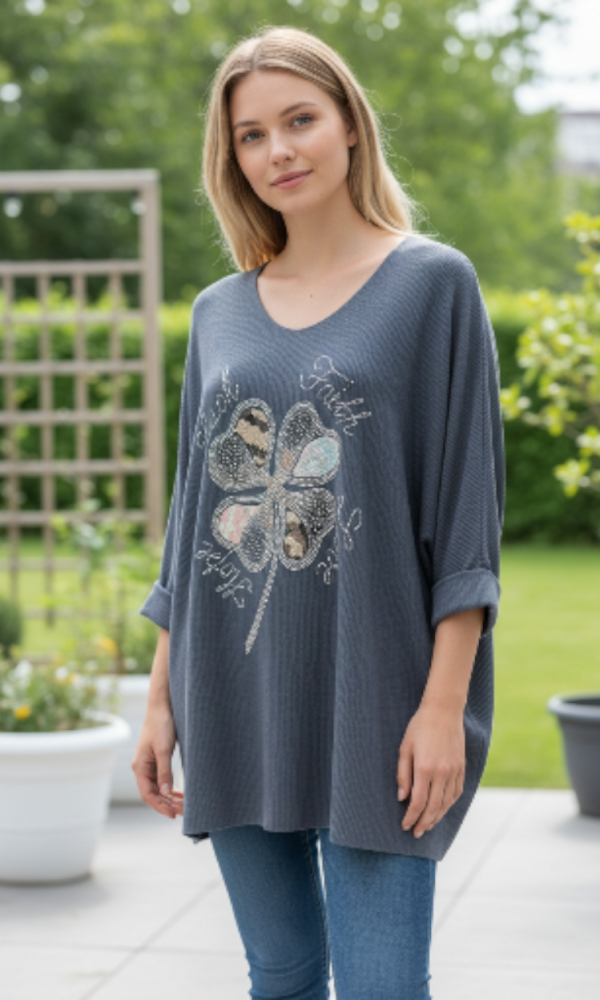 Naisten bling-neule neliapilakuviolla, rento malli Väri Farkunsininen